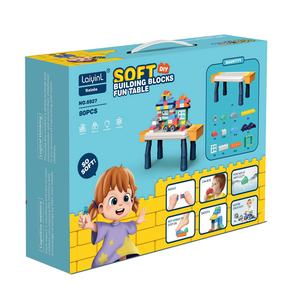 บล็อกตัวต่อพลาสติก DIY เพื่อการศึกษา80ชิ้นโมเดลยางนิ่มของเล่น5-7ปีสำหรับเคี้ยวและเล่น - Product Image 2