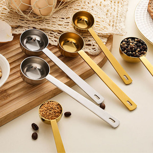 Cuchara Medidora <span class=keywords><strong>de</strong></span> Café con Mango Largo, Cuchara Medidora <span class=keywords><strong>de</strong></span> Mesa, Herramientas <span class=keywords><strong>de</strong></span> Medición, Cuchara para Azúcar, <span class=keywords><strong>Leche</strong></span> en Polvo y Especias, en Plata y Oro - Product Image 5