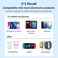 Chargeur de téléphone portable portable Miccell, charge rapide, chargeur USB-C de voyage, 30 W PD, petit adaptateur de chargeur de téléphone de type C pour iPhone