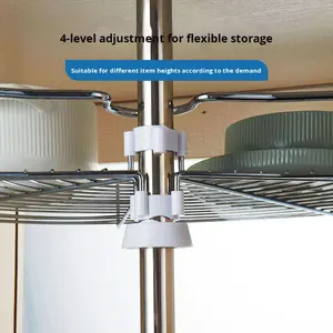 סל פינתי לארון מטבח מסתובב 180 מעלות, מדף אחסון תבלינים דו-שכבתי מסתובב 360 מעלות, מינימליסטי, מתאים לחדר אמבטיה ומלון - Product Image 6