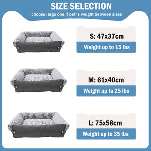 Alas Tidur Hewan Peliharaan untuk Anjing dan Kucing - Kasur Ortopedi Nyaman dengan Isian Lebih Tebal di 3 Sisi - Bagian Bawah Anti Selip dan Tahan Air - Product Image 2