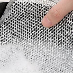 Chiffon de nettoyage en maille de fil d'argent, chiffon de nettoyage puissant pour la vaisselle, chiffon en fibre détergente puissant - Product Image 6