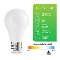 Bombilla LED HELI 3W E27 A60, Luz Blanca Fría de 6500K, Ra 80, Sin Parpadeo, Función de Memoria, Lámpara LED para Iluminación del Hogar y la Oficina