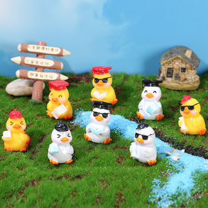 Figurines décoratives créatives en résine en forme de canard, miniatures, pour aquarium, bonsaï, décoration de jardin, ornements d'animaux mignons - Product Image 1