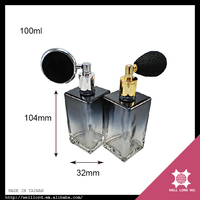 Atomiseur de parfum en verre carré 20ml/100ml, pulvérisateur de poudre de parfum, estampage à chaud, modèle LPB030_Ko Well Lord Inc., couleur personnalisée