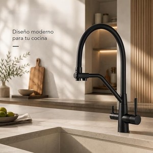 <span class=keywords><strong>Rubinetto</strong></span> da <span class=keywords><strong>Cucina</strong></span> a 3 Vie per Osmosi (Moderno, Cromato) |   Acqua Calda e Fredda |   Acqua Purificata |   Latone massiccio |   Compatibile con l'osmosi - Product Image 3