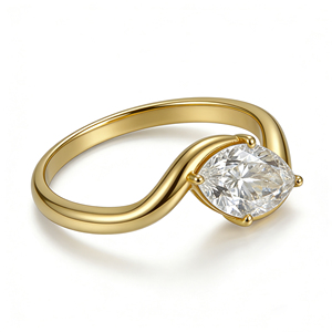 Bague de Fiançailles Classique en Or Massif 10K/14K/18K Argent Personnalisé avec Diamant de Laboratoire CVD Qualité IGI VVS-VS Coupe Marquise pour Soirée et Mode - Product Image 3