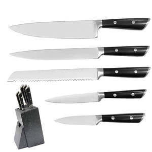 Juego de <span class=keywords><strong>cuchillos</strong></span> de salmón para cortar pescado de acero japonés, mango de POM de construcción de espiga completa forjada de clase Hig, 3 remaches, cuchillo de jamón de salmón de 12" - Product Image 4