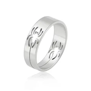 Кольца с пауком шириной 6 мм 2024 хип-хоп панк ювелирные изделия подарок на день рождения для любовника друга кольцо из нержавеющей стали для мужчин и женщин