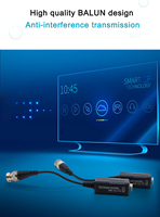 Moniteur balun vidéo passif monocanal 1080P 5MP 8MP Transmetteur à paire torsadée HD Connexion BNC à RJ45 en plastique