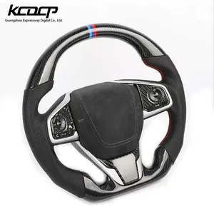 Phù hợp cho Honda 2012-2016 Civic Racing Wheel Convertible tùy chỉnh Alcantara Led sợi Carbon LED tay lái