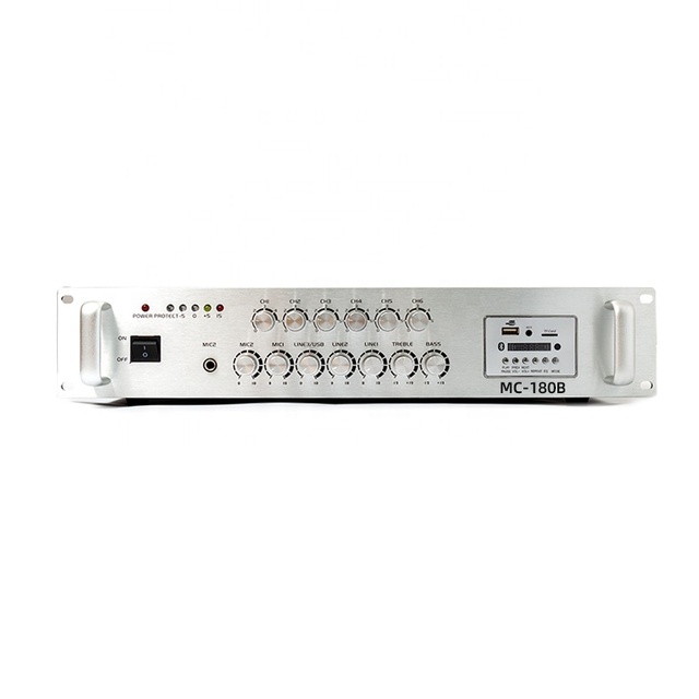 6 Zones Professional Class ab 180W PA Audio Amplifier for Public Address System