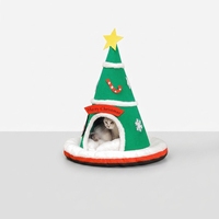 Lit pour chat en feutre respirant et chaud pour l'hiver, toutes saisons ; Nid de couchage détachable pour chien ; Best-seller transfrontalier sur le thème de Noël pour animaux de compagnie