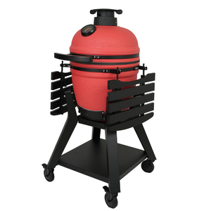 Auplex <span class=keywords><strong>Kamado</strong></span> Smoker Cast Iron Touch Control Ceramic Outdoor BBQ Grill 18-Inch Oxygen Depletion Safety untuk Dapur Rumah dengan Arang - Product Image 1