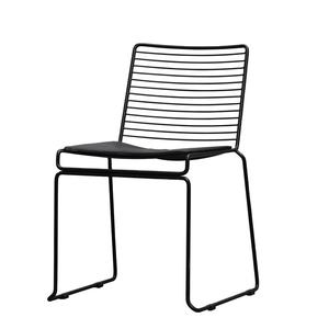 Chaise de salle à manger en fil de métal, chaise en maille avec siège en cuir pu, design moderne, ber toia jardin café restaurant, fer, matériau en acier massif - Product Image 6