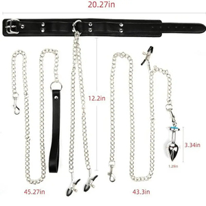 Gargantilla Sexy de Metal con colgante de junta tórica, collar de cuero esclavo, cadena BDSM, collar fetiche de Bondage, juguete sexual para adultos, accesorios góticos - Product Image 6