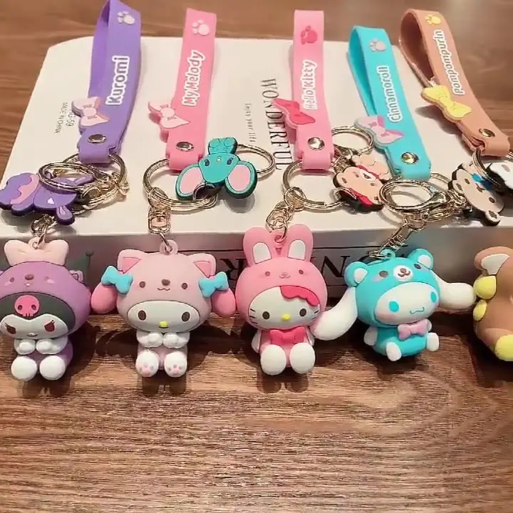 Japanese My Melody Key Chain Hanging Adorn Cute Cartoon Key Ring Key Chain To Push Small Gift Wholesale Of Goods