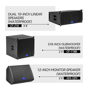Altavoz Line Array Profesional CHORDIO CF-210 de Doble 10 Pulgadas para Escenarios/Exteriores, 450W, 135dB Pico SPL, Sonido en Vivo, Altavoz <span class=keywords><strong>PA</strong></span> - Product Image 2