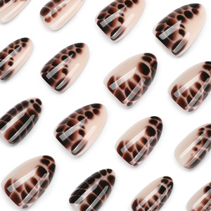 Uñas postizas de almendra con textura de cocodrilo, removibles y reutilizables, para manicura casera o de salón, suministros para bricolaje. - Product Image 2