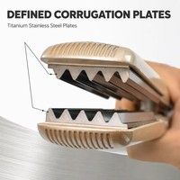 Fer à friser électrique professionnel 5 dents en titane, qualité salon, pour ondulations et coiffures, avec écran LED, idéal pour hôtels, vente directe usine