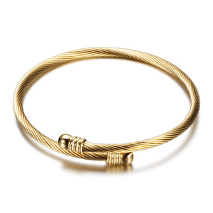 Bracelet en acier inoxydable plaqué or 18 carats trois couleurs pour femme, bijou tendance, cadeau, ton or rose, argent, or, 3 mm - Product Image 4