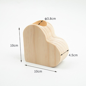 Commercio all'ingrosso di legno di pino massiccio porta candele ornamenti inciso a mano all'ingrosso artigianato in legno a forma di <span class=keywords><strong>cuore</strong></span> - Product Image 6
