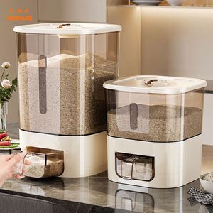 Nouveau Distributeur de Riz en Plastique Écologique de 11,5 kg, Sûr pour les Aliments, Anti-Insectes, Anti-Humidité, Anti-Poussière, Sans Besoin de Presser - Product Image 1