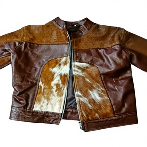 Women's Genuine <b>Leather</b> Bomber <b>Jacket</b> Cowhide Fur Panel Zipper Closure Stand Collar Full Sleeve Autumn Style - Product Image 1