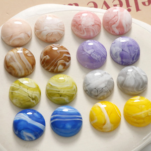 Nouvelles breloques rondes plates irrégulières de 20 mm en résine effet crème glacée, patchs <span class=keywords><strong>bouton</strong></span> pour boucles d'oreilles, pinces à cheveux et accessoires de décoration - Product Image 2