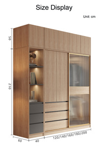 Tủ quần áo gỗ thiết kế mới nhất, cửa trượt kính cường lực, có ngăn phụ, đặt phòng ngủ, đặt làm theo yêu cầu - Product Image 6