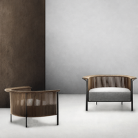 Fauteuil de jardin en rotin moderne, résistant à l'eau, en osier, pour hôtel de luxe, balcon, jardin, mobilier de détente