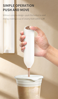 Mousseur à lait électrique portable en plastique PP, durable et écologique, batteur à œufs, fouet, mélangeur de boissons à piles, vente en gros