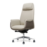 Fauteuil de bureau de direction en cuir de vachette véritable, de luxe, ergonomique, réglable et pivotant, avec dossier ailé, pour vente en gros