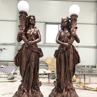 Lampe de Statue décorative de jardin en Bronze pour femme