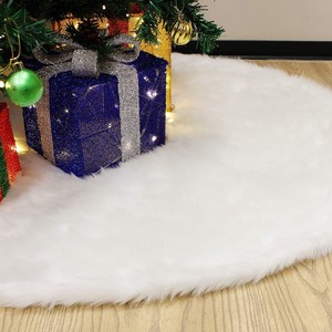 Wholesale Gold White <strong>Fur</strong> Wool Tree <strong>Skirt</strong> Xmas Decorations Christmas Tree <strong>Skirt</strong> for Christmas Tree - Product Image 4