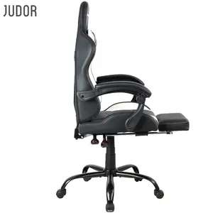 Judor Cheap Wholesale Leather Reclining Armrest Ergonomic Racing Gaming Chair With Footrest