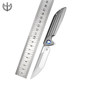 سكين EDC مخصص عالي الجودة مع مقبض تيتانيوم مطحون باستخدام الحاسب الآلي سكين جيب قابل للطي متعدد الشفرات OEM يدعم الشعار - Product Image 2