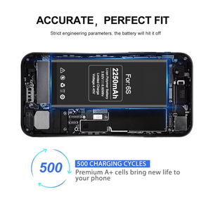 แบตเตอรี่โทรศัพท์มือถือคุณภาพสูง ความจุสูง 2250mAh สำหรับรุ่น 5/5s/6/6s/7/8/X/Xr/Xs Max/11 ได้รับการรับรองมาตรฐาน CE/FCC ใช้งานได้ 500 รอบ <span class=keywords><strong>12</strong></span> - Product Image 5