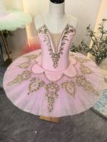 Robe de tutu de ballet rose pour enfants, ornée de strass et de dentelle, tutu professionnel pour filles, idéal pour le Casse-Noisette