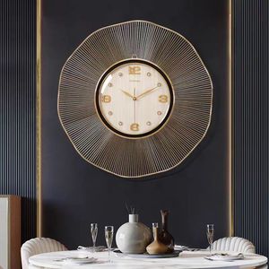 Sunburst Wall Clock 6716A6716B6716F Battery Powered Silent Home Decoration Modern Living Room Clock Single Face 10mm Thickness - Product Image 1