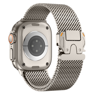 Luxury 316L Stainless Steel Milanese Wristband for Apple Watch Ultra <strong>3</strong>/<strong>2</strong> 49mm Natural <strong>Loop</strong> Straps Metal Smartwatch Band - Product Image 1