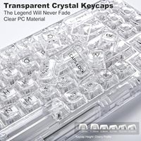 YUNZII X71 68% düzeni şeffaf mekanik klavye Hot-Swap RGB tri-mode oyun klavyesi ile temizle Keycaps