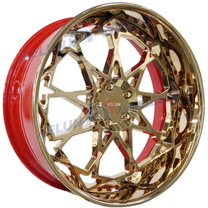 Jantes de marque KELUN, couleur rouge, jantes de 24 pouces, jantes 5x114.3, jantes chromées, jantes Rucci - Product Image 2