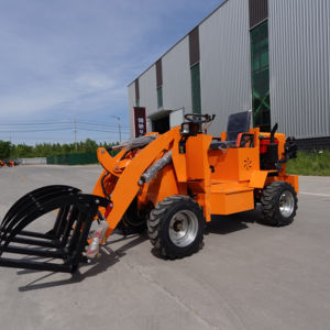 Chargeuse sur pneus <span class=keywords><strong>mini</strong></span> diesel 4x4 JINLIN avec moteur haute puissance, système hydraulique, <span class=keywords><strong>godet</strong></span>, <span class=keywords><strong>grappin</strong></span> et brise-roche <span class=keywords><strong>pour</strong></span> l'agriculture et la construction - Product Image 1