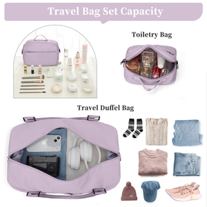 Ensemble de sacs de voyage multifonctionnels pour femmes avec compartiment pour ordinateur portable, poche imperméable, compartiment séparé pour chaussures, grande capacité - Product Image 3