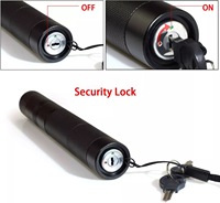 Stylo torche LED avec chargeur USB, logo laser OEM, en alliage d'aluminium, puissant, lumière verte, 1*18650, pointeur laser 303, lampe torche