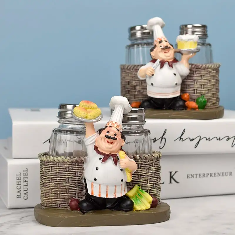 1Set of Chef Figurine Cook Chef Collectible Statues for Bistro Restaurant 