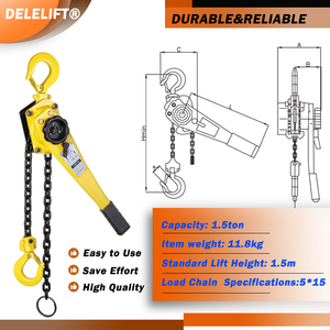 VA-B-0.75T manuel zincir blokları el kolu vinç beton kaldırma kaldırma vinç bloğu kablo çekici cırcır - Product Image 4
