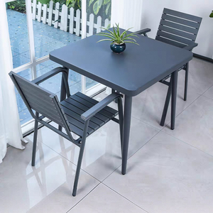 Table de bistrot carrée de style minimaliste mobilier d'extérieur en métal durable pour café, salle à manger, hôtel, salon à la mode - Product Image 3