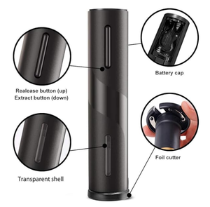 A1 <b>Cheap</b> Remover Operated Battery Electric Red Wine Corkscrew Bottle Openers With Foil Cutter <b>Gift</b> <b>Box</b> - Product Image 2